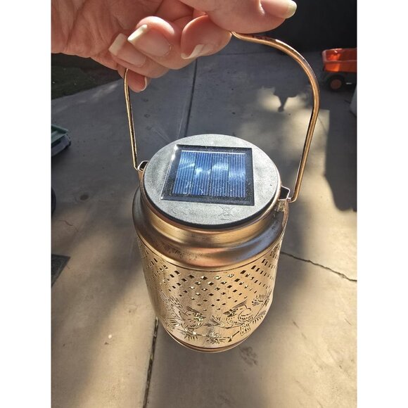 Cardinal Lantern Solar Metal Garden Red Bird Handing Outdoor Light | Home Decor - Picture 2 of 9